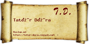 Tatár Dóra névjegykártya
