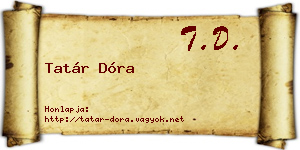 Tatár Dóra névjegykártya